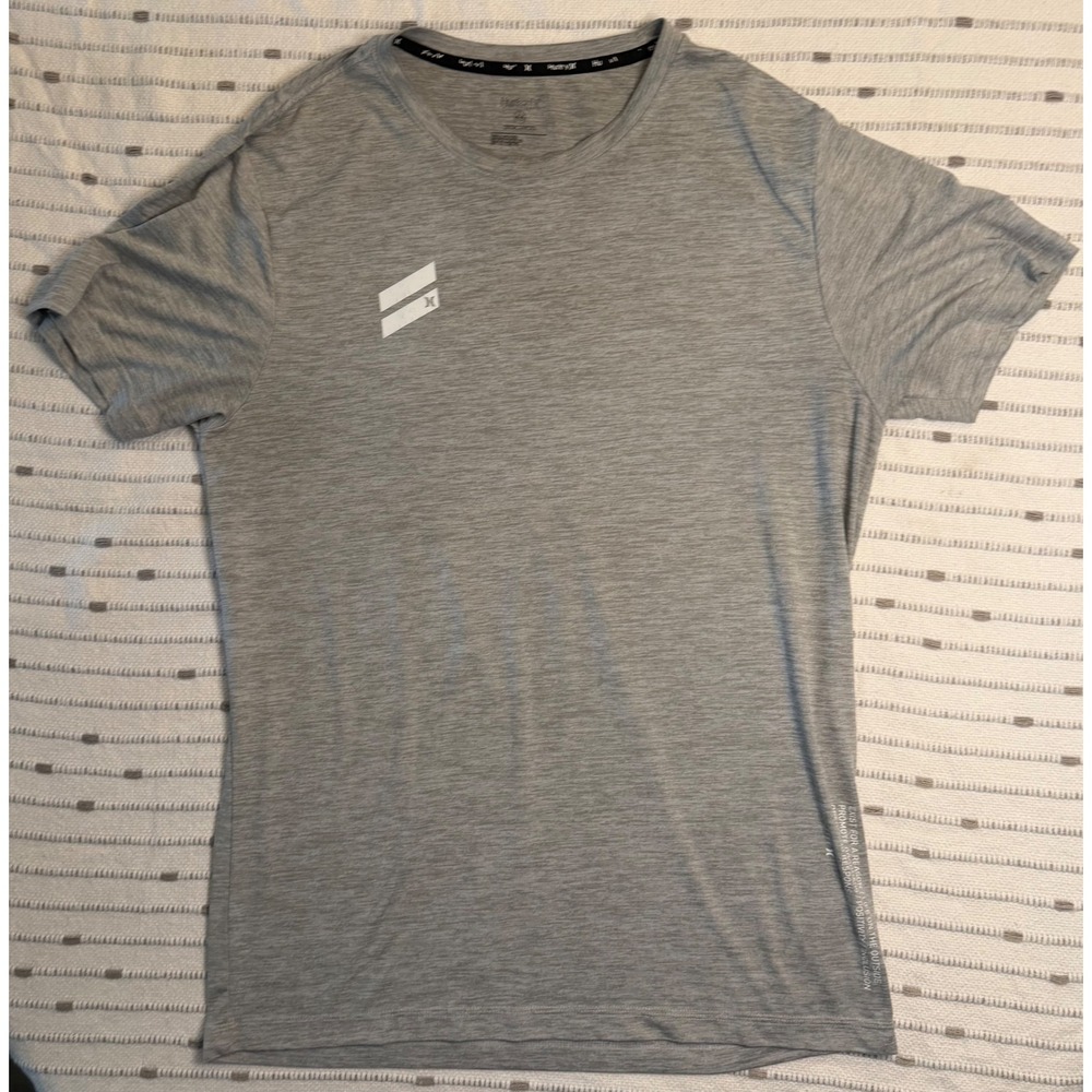 Hurley Mens Heather Gray Short Sleeve Graphic Performance T-Shirt Size M